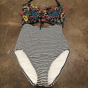 Time and Tru one piece with cutout swim suit